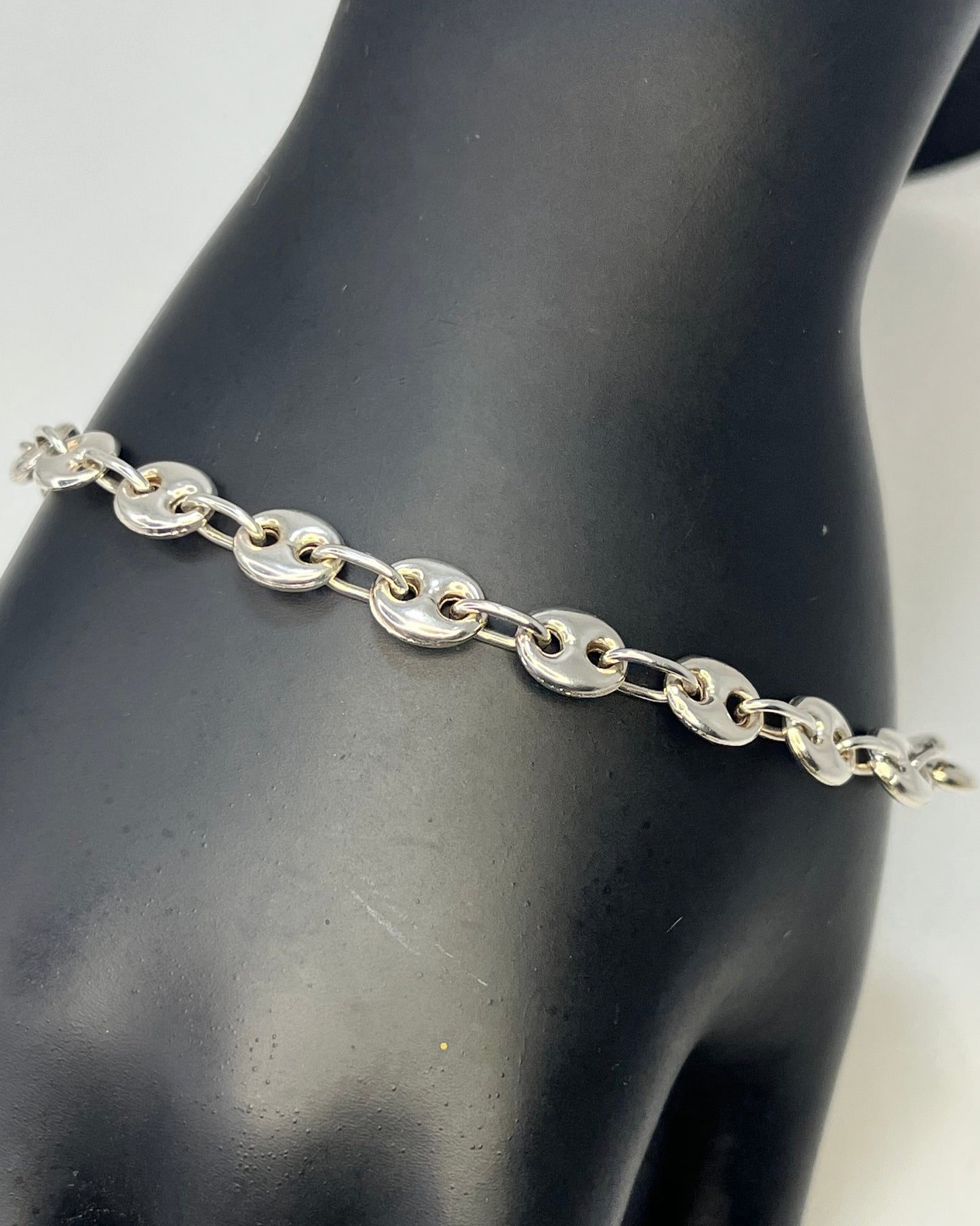 Button Link Bracelet Silver 925