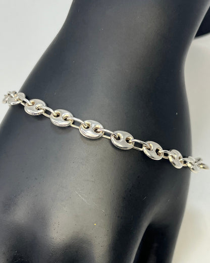 Button Link Bracelet Silver 925