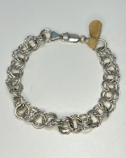 Double Rolo Link Bracelet Silver 925