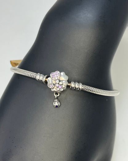 Snake Flower and Ladybug Bracelet Silver 925