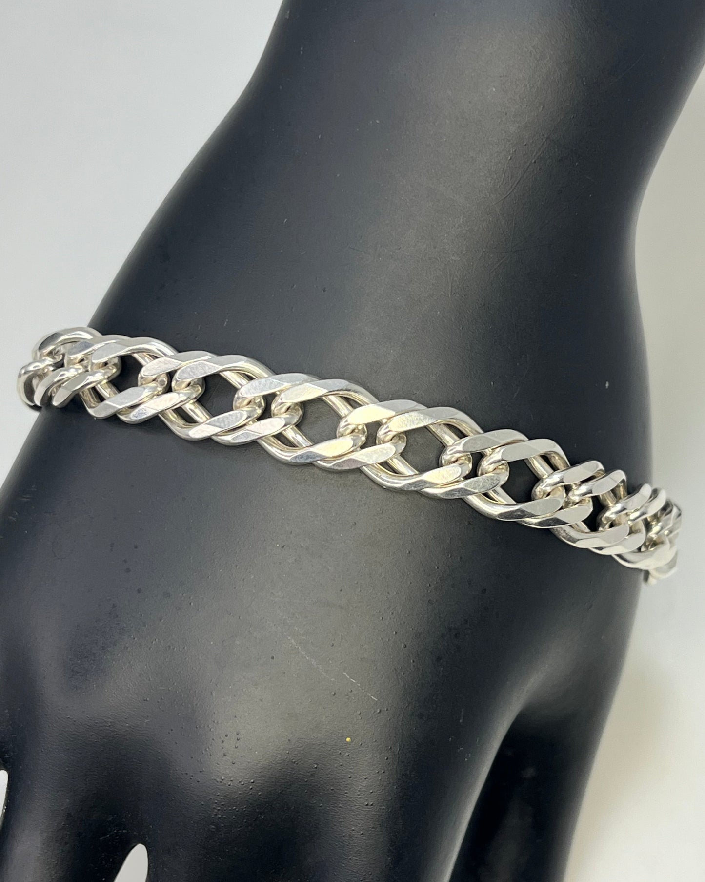Interlocked Cuban Link Bracelet Silver 925