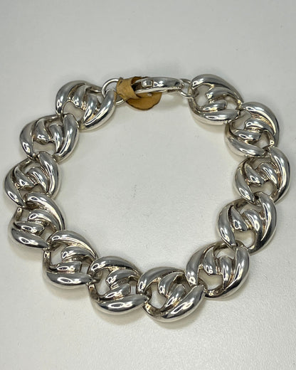 Twisted Button Bracelet Silver 925