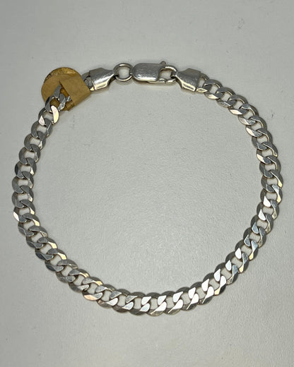 Shiny Cut Cuban Link Bracelet Silver 925