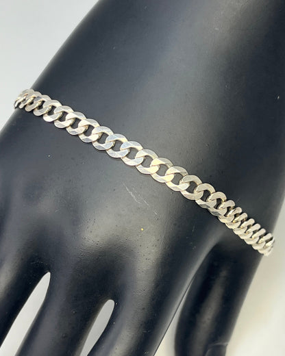 Shiny Cut Cuban Link Bracelet Silver 925