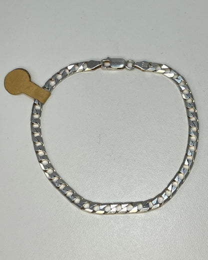 Square Cuban Link Bracelet Silver 925