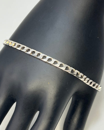 Square Cuban Link Bracelet Silver 925