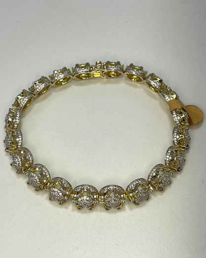 Circular Ice Tennis Bracelet Gold-Plated Silver 925