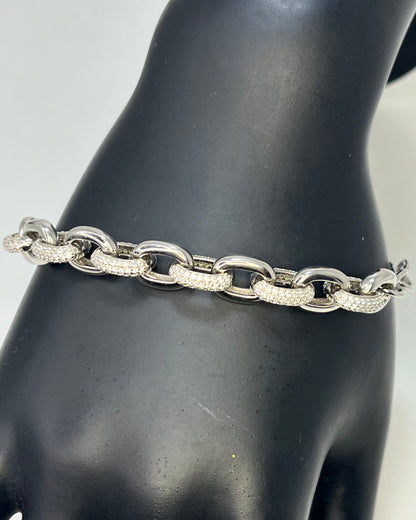 Paperclip Ice Silver 925 Bracelet
