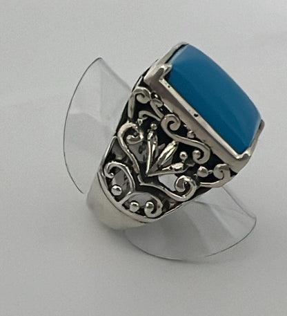 Beautiful Ring with Blue Stone - Silver 925