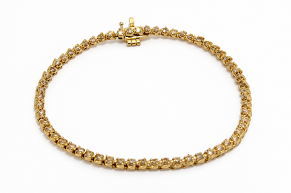 14K Yellow Gold Diamond Tennis Bracelet – Elegant Fine Jewelry