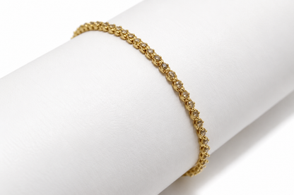 14K Yellow Gold Diamond Tennis Bracelet – Elegant Fine Jewelry