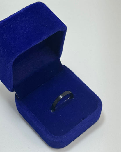 Anillo Banda Negra Acero