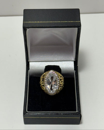 CC Corte Marquise Anillo Cóctel Cover Gold