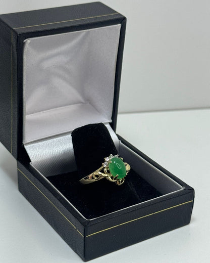 Piedra Verde Anillo Cover Gold