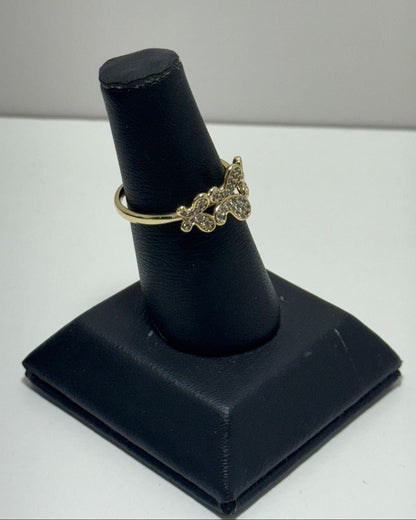 Tríple Maríposas Anillo Banda Gold Cover