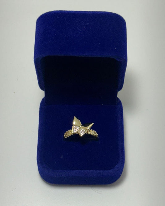 Mariposa Acostada Anillo Cover Gold