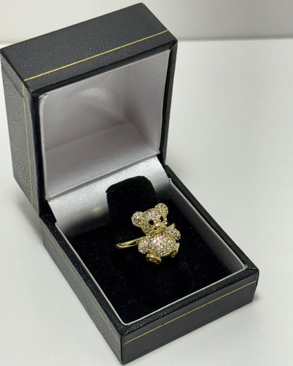 Osito Blanco Anillo Ajustable Cover Gold