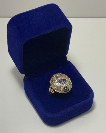 Domo Piedras Multicolor Anillo Cóctel Cover Gold