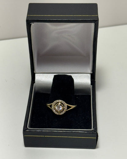 Círcon Anillo Halo Cover Gold